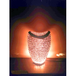 Lampa kamień Kostka I Wysoka dziurki ceramiczna elektryczna  ażurowa L-97